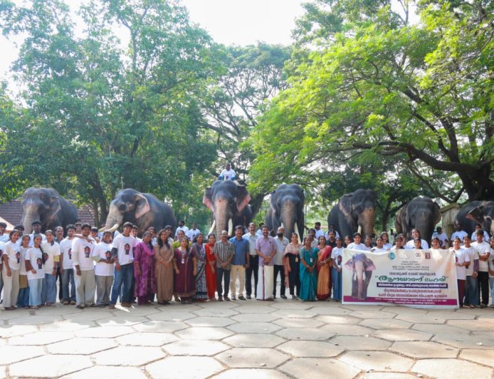 ആനയാണ് ലഹരി; പുന്നത്തൂർ ആനക്കോട്ടയിൽ സാമൂഹ്യനീതിവകുപ്പിന്റെ ലഹരിവിരുദ്ധ ക്യാമ്പയിൻ നടത്തി